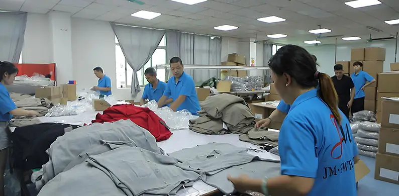 Individual sweater packaging by sweater manufacturer