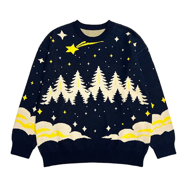 Starry Forest Intarsia Knitwear Custom